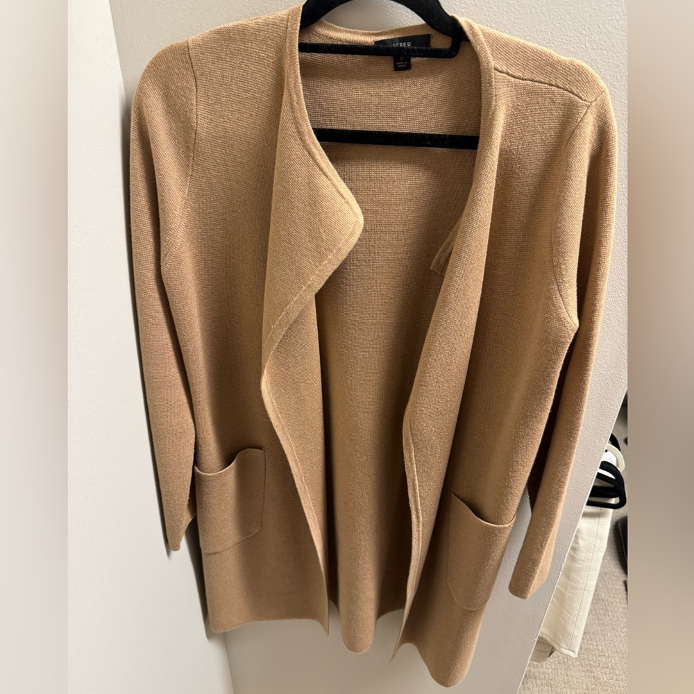 Jcrew S tan blazer cardigan